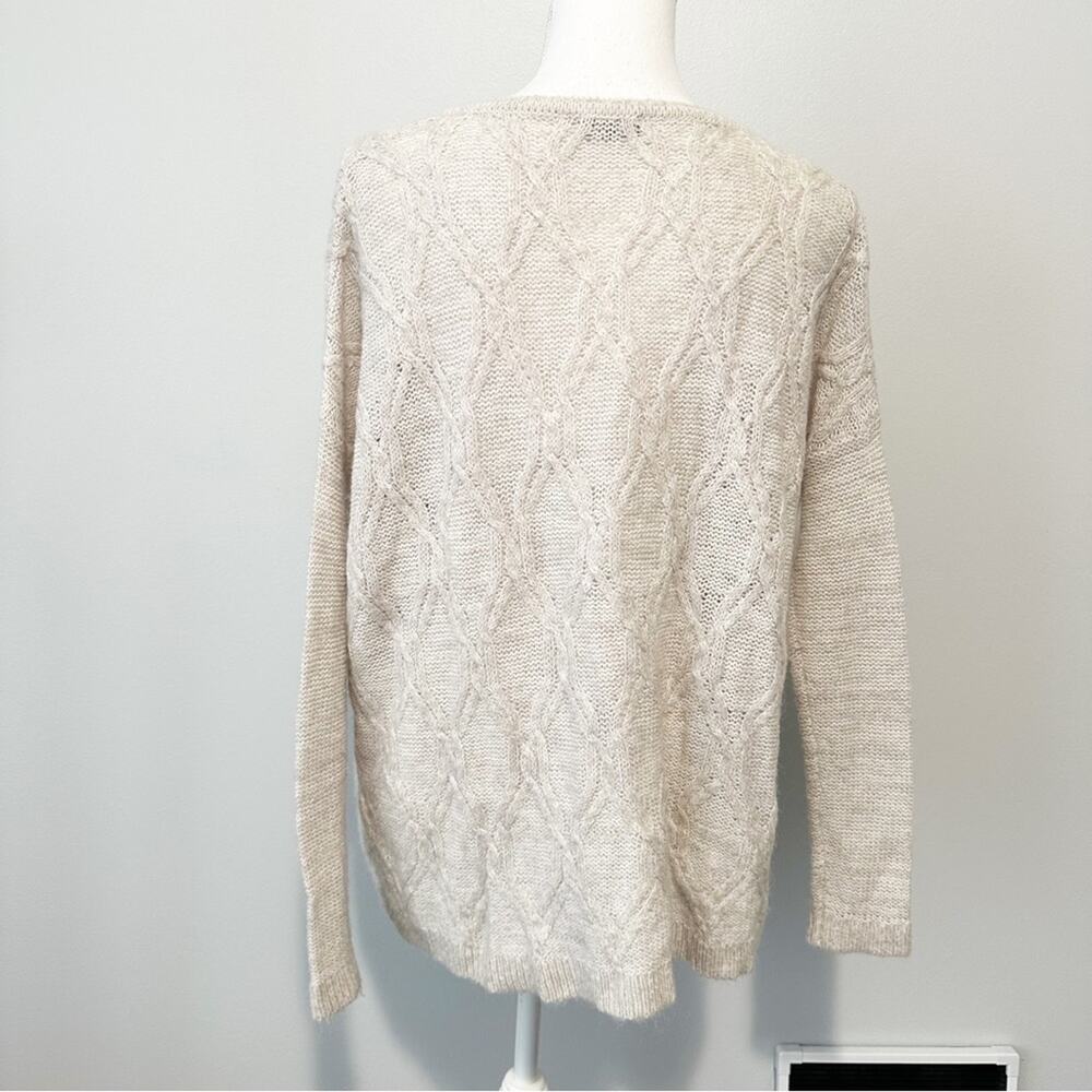 Express tan knit sweater wool acrylic v neck size medium - Picture 7 of 7
